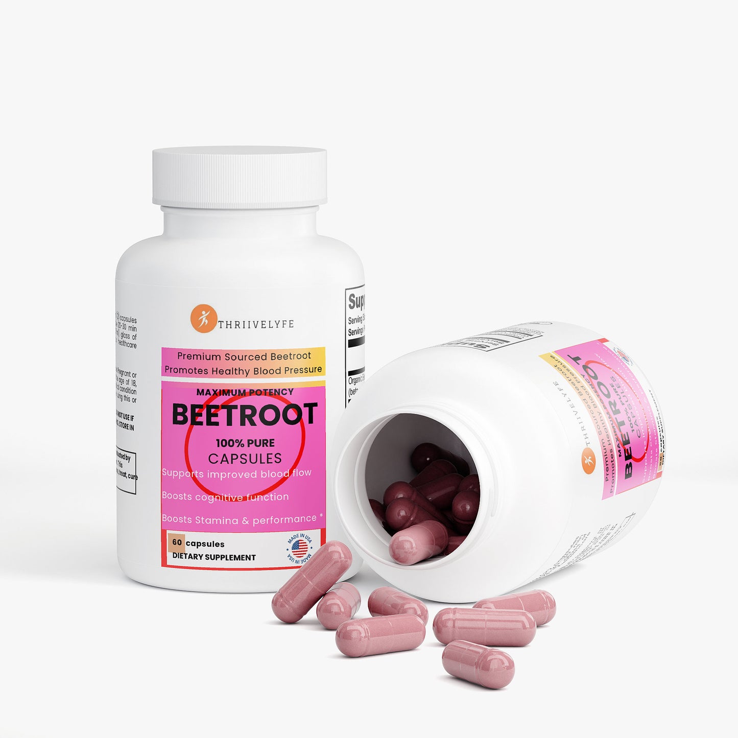 ThriiveLyfe Organic Beetroot Capsules (1300mg)