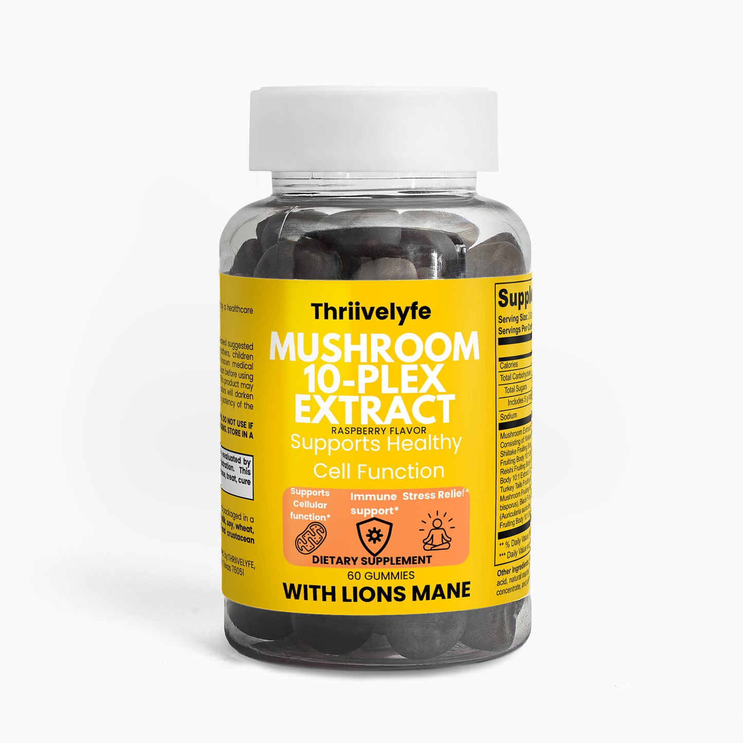 THRIIVELYFE 10 Plex Mushroom Extract Complex with Lions Mane