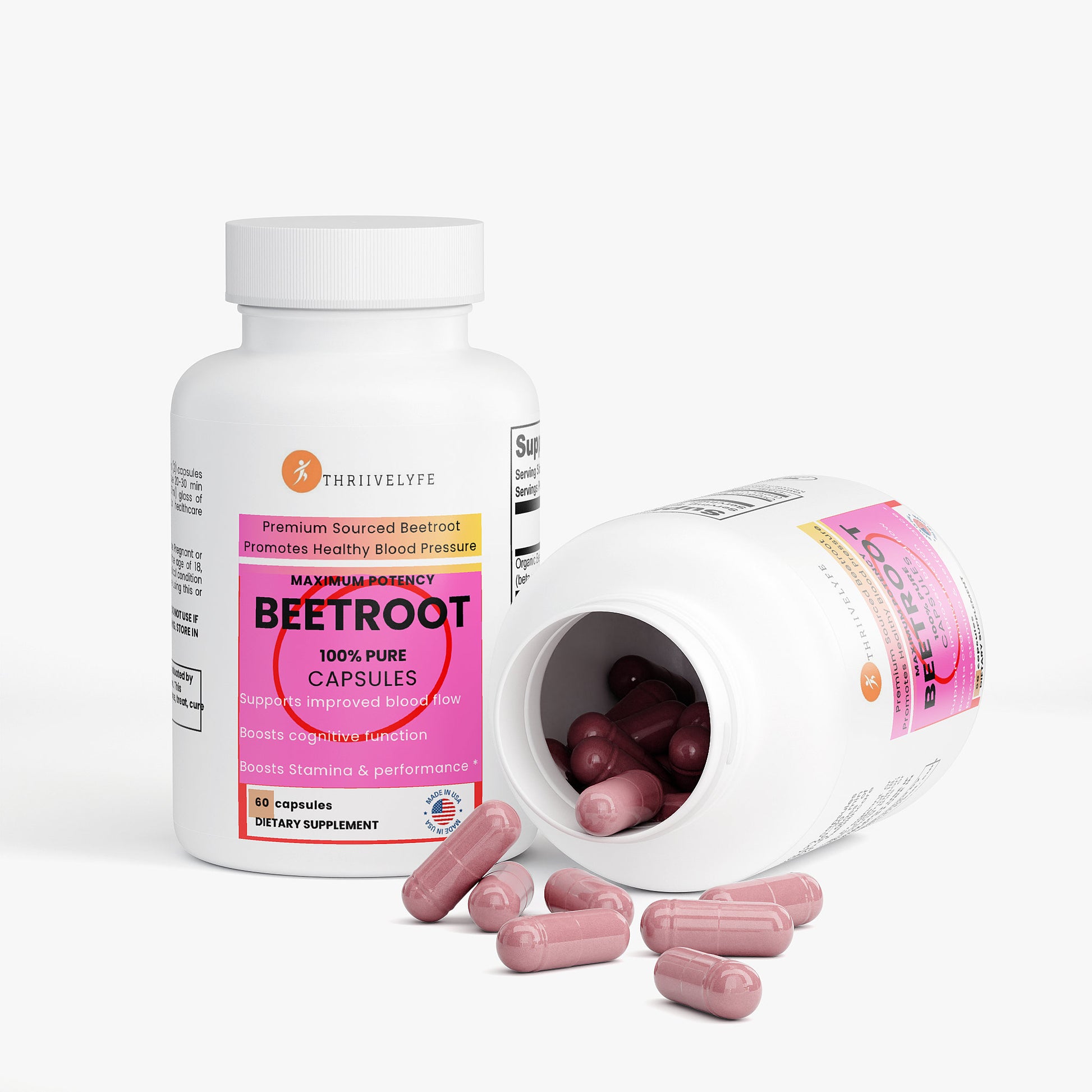 ThriiveLyfe Organic Beetroot Capsules (1300mg)